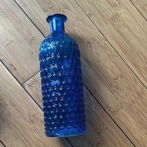 Blue Textured Glass Bottle